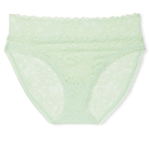 NWT Victoria’s Secret Blue Shimmer Floral Lacie High Leg Cheeky Underwear - Picture 9 of 10